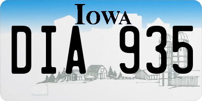 IA license plate DIA935