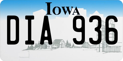 IA license plate DIA936