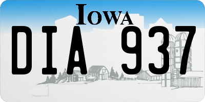 IA license plate DIA937