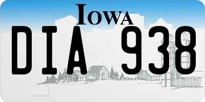 IA license plate DIA938