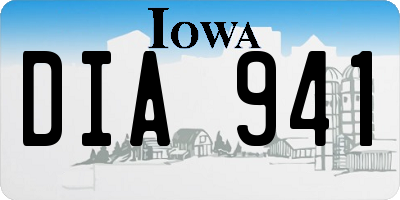 IA license plate DIA941