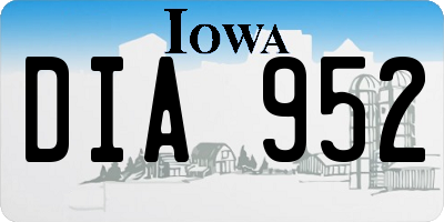 IA license plate DIA952