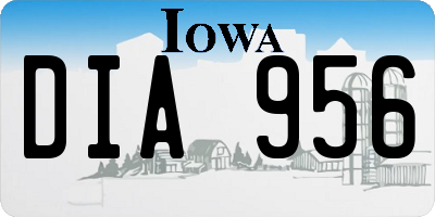 IA license plate DIA956