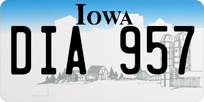 IA license plate DIA957