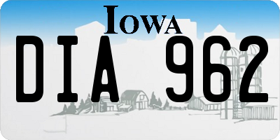 IA license plate DIA962