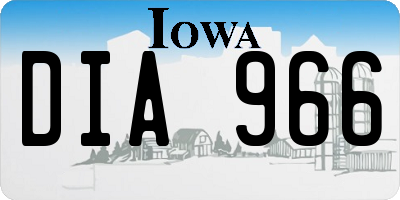 IA license plate DIA966