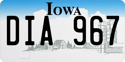 IA license plate DIA967