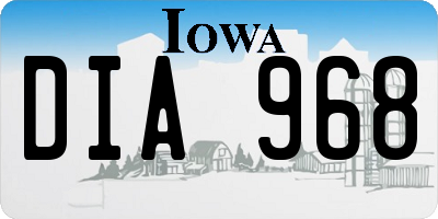 IA license plate DIA968