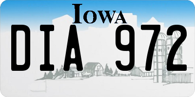 IA license plate DIA972