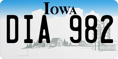 IA license plate DIA982