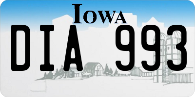 IA license plate DIA993