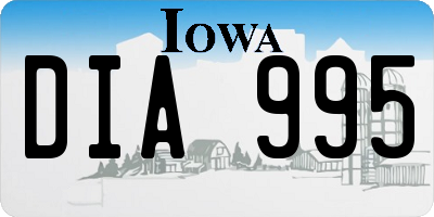 IA license plate DIA995