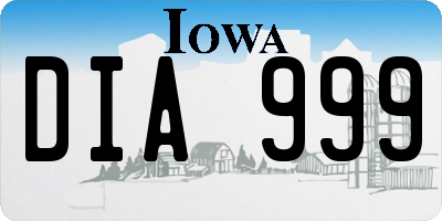 IA license plate DIA999