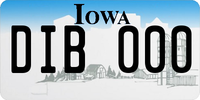 IA license plate DIB000