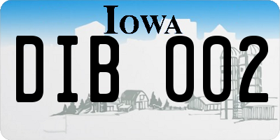 IA license plate DIB002