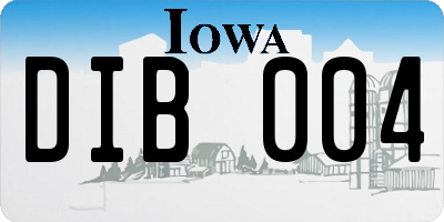 IA license plate DIB004