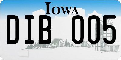 IA license plate DIB005