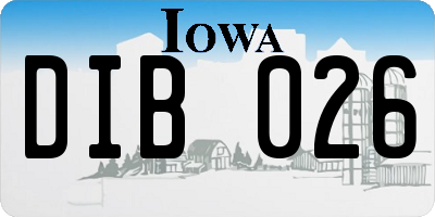 IA license plate DIB026