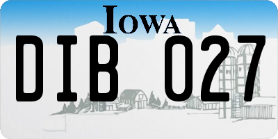 IA license plate DIB027