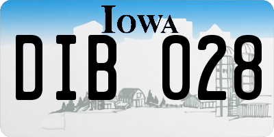 IA license plate DIB028