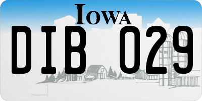 IA license plate DIB029