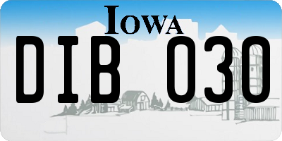 IA license plate DIB030