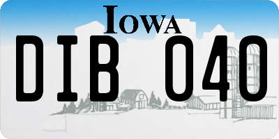 IA license plate DIB040