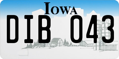 IA license plate DIB043