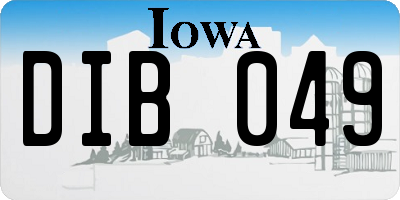 IA license plate DIB049