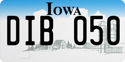 IA license plate DIB050