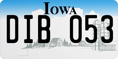 IA license plate DIB053