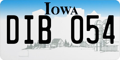 IA license plate DIB054