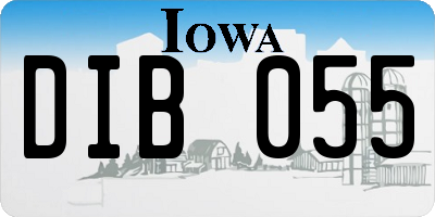 IA license plate DIB055