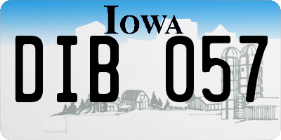 IA license plate DIB057