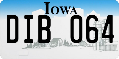 IA license plate DIB064