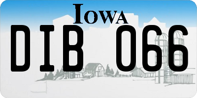 IA license plate DIB066