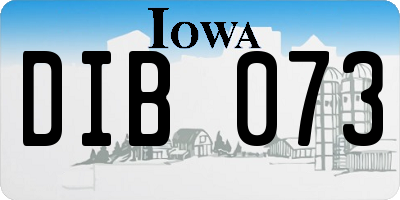 IA license plate DIB073