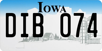 IA license plate DIB074