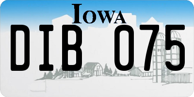 IA license plate DIB075