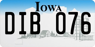 IA license plate DIB076