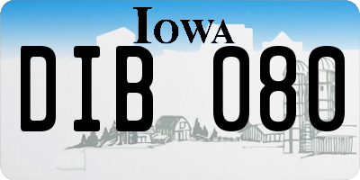 IA license plate DIB080