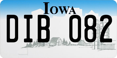 IA license plate DIB082