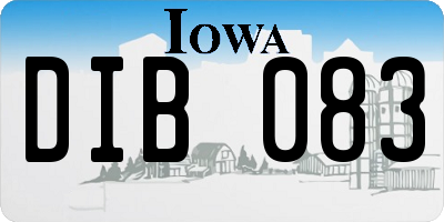 IA license plate DIB083