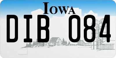 IA license plate DIB084