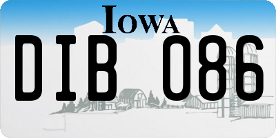 IA license plate DIB086