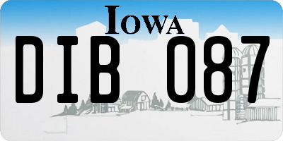 IA license plate DIB087