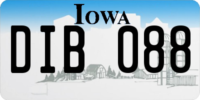 IA license plate DIB088