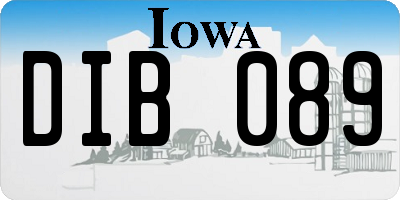 IA license plate DIB089