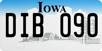 IA license plate DIB090