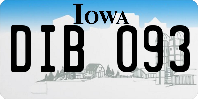 IA license plate DIB093